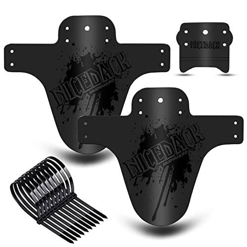 NICEDACK MTB Schutzbleche,Fahrrad Mudguard 2 Stücke MTB Mud Guard Mountainbike Hinten und Vorne Schlamm schaber Spritzschutz (A-Schutzbleche, A-Schwarz)