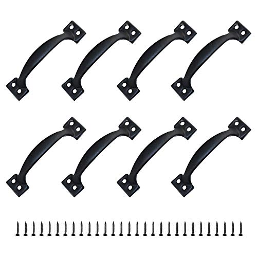 JINXIAN 8 Möbelgriffe Türknauf Rustikal aus Zinklegierung für Küche Scheunentor Garten Schuppen (120 mm)