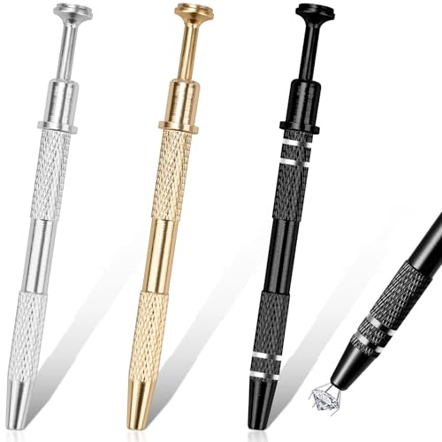 CONJURAIDE 3 Stück Piercing Kugel Aufdreher, Piercing Assistant Pen Piercing Zange für Kugeln mit 4 Klauen Piercing Kugel Zange Hilfe Wechselhilfe Piercingzange Werkzeug für Wechsel Diamanten