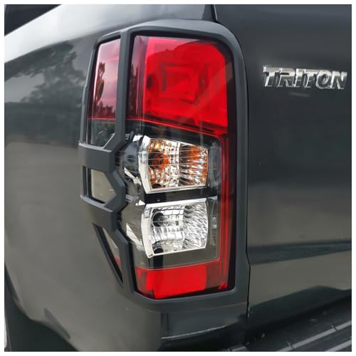 JHCHAN Rücklichtabdeckung für Mitsubishi L200 Triton 2019-2023, L200 Triton GLS Strada KJ KK KL Rücklichtschutzverkleidung ABS Rücklichtschutzblende