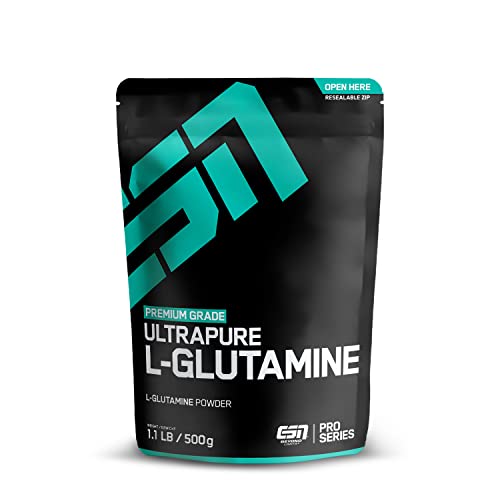 ESN Ultrapure L-Glutamine, 500 g Pulver, maximale Reinheit & Qualität, einer der beliebtesten Aminosäuren, geprüfte Qualität - made in Germany