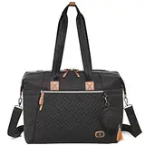 Dikaslon Wickeltasche mit Schnullertasche und Wickelunterlage, Große Reisewindeltasche für Mama und Papa, Multifunktions-Babytasche für Jungen und Mädchen (Schwarz)