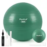 PhysKcal 65cm Green Dicker Gymnastikball und 23 cm Pilatesball Set, Anti Burst Gymnastikball, Anti-Rutsch-Sitzball, Balanceball, Yogaball für Zuhause, Fitnessstudio und Büro