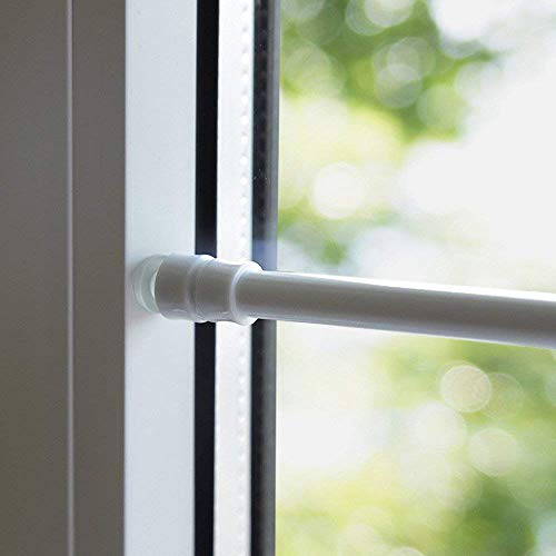 Klemmfix Klemmstange Flex Ø 6/8 mm ausdrehbar für Tür Fenster Gardinenstange ohne Bohren (25-40 cm, weiß)