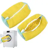 Schuhwaschbeutel Waschmaschine Schuhe Waschbeutel Sneaker, Schuhe Für Waschmaschine Wiederverwendbarer Waschbeutel Mit Reißverschluss Schuhe Wäschesack Netzschuhe Wäschesack für Sne (YELLOW 2PCS)