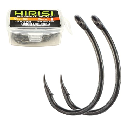 50 StüCk Angelhaken PTFE-Beschichteter Edelstahl Mit Hohem Kohlenstoffgehalt Stacheldraht Angelhaken Mit öSe AngelzubehöR (FBA-8031-1)