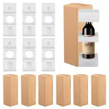 XiyaxiVici 6 Stück Flaschenversandkarton mit Perlbaumwolle Schützende Weinkiste Weinkarton Flaschenversand Versandverpackung für eine einzelne Weinflasche 12x12x36cm