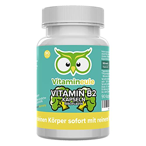 Vitamin B2 Kapseln (Riboflavin) - 200mg - hochdosiert - natürlich - Qualität aus Deutschland - vegan - ohne Zusätze - Energiestoffwechsel, Haut, Seekraft - kleine Kapseln statt Tabletten - Vitamineule