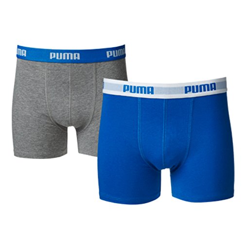 PUMA 8 er Pack Boxer Boxershorts Jungen Kinder Unterhose Unterwäsche, Farbe:417 - Blue/Grey, Bekleidung:176