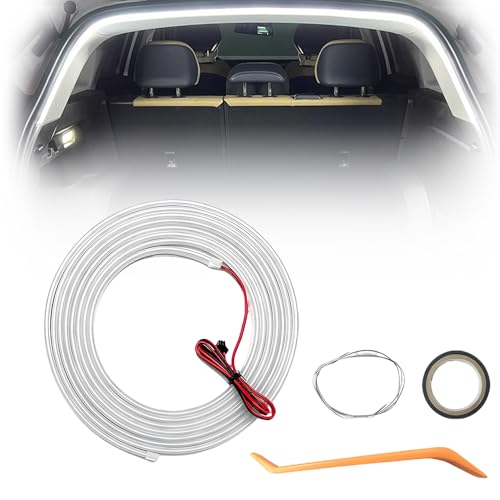 Dynamic Flowing Car Trunk Light Strip, LED-Lichtstreifen für LKW, Auto-Kofferraum Lichtstreifen für Auto Kofferraum Innenbeleuchtung Dekoration (Weiß, Full Circle 4 m)
