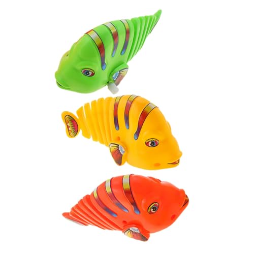 WEKAMOS 3 Stück Schwungfischspielzeug Spielzeuge Fischspielzeug Für Die Badewanne Wasserspielzeug Cartoon-uhrwerkspielzeug Aufgeben Wasserbadspielzeug Partyspielzeug Plastik