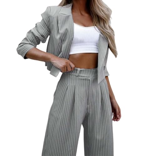 sommeranzug damen leicht elegant, Hosenanzug Damen Business Einfarbig Anzug Set Freizeitanzug Slim Fit Revers Blazer Hose Hosenanzüge Elegant Zweiteiler Streetwear Hochzeit Büro 2-teilig Outfit