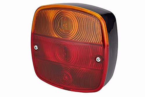 HELLA Rückleuchte - Glühlampe - Anhänger Beleuchtung - 12V - Anbau/geschraubt - ECE/nicht SAE - Lichtscheibenfarbe: rot/gelb - Stecker: Schraubkontakt - links/rechts - Menge: 1 - 2SD 002 514-161