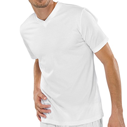 Schiesser Herren V-Neck T-Shirt Americans-T-Shirt 4er Pack, Farbe:Weiß (100);Größe:7/XL