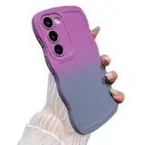 Rnrieyta Miagon Gradient Aesthetic Welle Hülle für Samsung Galaxy S21 FE,Süßes Curly Handyhülle Frauen Mädchen Lockige Rahmenform Design Silikon TPU Bumper Schutzhülle