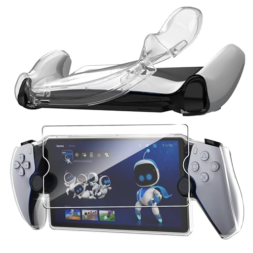 FDHYFGDY Schutzhülle für Sony Playstation Portal (PS Portal) Spielmaschine mit 1 Stück Schutzfolie, stoßdämpfende TPU-Schutzhülle – transparent