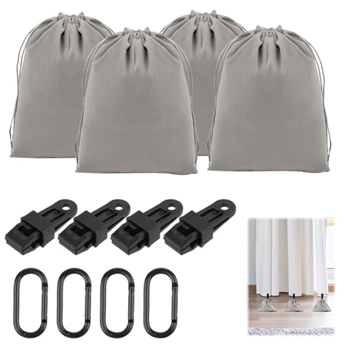 Tikplus 4 Stück Sandsäcke zum Beschweren, Tragbare Gewichtstasche für Pavillon, mit Karabiner, Clips, Gewichtstaschen, Sandsäcke für Pavillon, Sandsack für Outdoor Zelten Vorhang