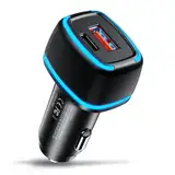 Beeasy Zigarettenanzünder USB C, 38W KFZ Ladegerät [PD 3.0 & QC 3.0] USB Auto Adapter 12v Steckdose Autoladegerät mit LED-Licht, Kompatibel mit iPhone 15 14 13 12 Pro Max Samsung Pixel iPad