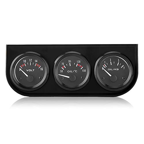Triple Gauge Kit, 3 IN 1 Triple Gauge Kit Voltmeter Wassertemperatur Öldruckmanometer Drehzahlmesser