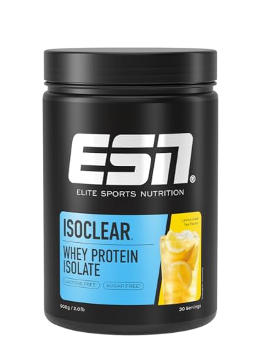 ESN ISOCLEAR Whey Isolate Protein Pulver, Lemon Iced Tea, 908 g, Proteinlimo mit fruchtig leckerem Geschmack, clear Whey, geprüfte Qualität - made in Germany