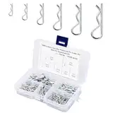 100 Stück Splint, Sicherungssplint, Federstecker, Edelstahl Splinte Set, R Clips Splinte Sortiment Kit, Sicherungsstift, Geeignet für Pkw, Lkw, Traktoren, Rasenmäher, 6 Größe