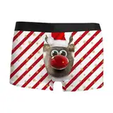 Boxershorts Herren Weihnachten Lustige Unterhosen Männer Weihnachtsstring für Männer Leicht Bequeme Weihnachtsunterhose Boxer Shorts Männergeschenke Geschenk für Männer Winter