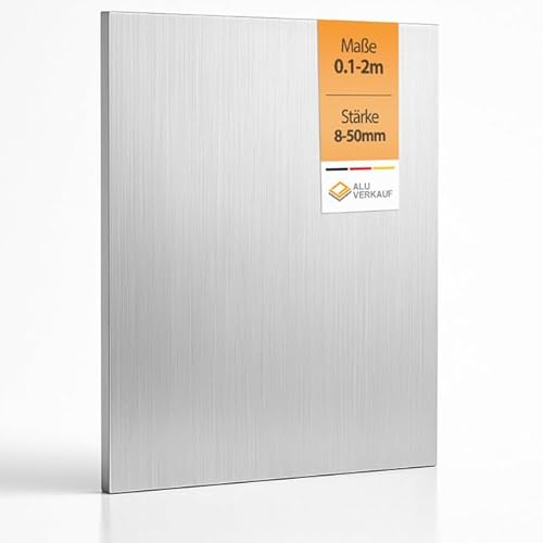 Alu-Verkauf® Aluminium Platte roh - Aluplatte Zuschnitt nach Maß - Alu Blech 10mm - Abmessung 200mm x 200mm - Weitere Maße wählbar - Ideal für Werkstatt, Modellbau & DIY