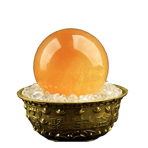WIPPWER Kristallkugel, dekorative gelbe Kristallkugel, Jade, Finanzlage, Kupfer, verbessert die Energie von Feng Shui-Ornamenten in der nordwestlichen Ecke der Küche, kreative Kristallkugel
