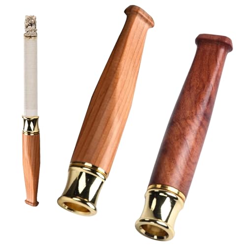 DAAIZIII 2 Stück Holz Zigarettenhalter, Zigarettenspitze, Filter Zigarettenspitze, Herren & Damen, Universal für dicke, mittlere & feine Zigaretten