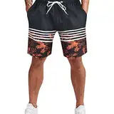 Stretch Große Größen Kurze Arbeitshosen Herren Jeans 2023 Sommer Plus Größe Trend Casual Druck Lässige Mode männer Fünf Punkt Strand Hosen Geschenke Für Sportler Männer Herren Lang (Orange, XXXL)