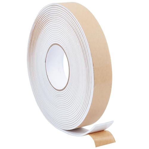 BENECREAT 10 m Selbstklebender Schaumstoffstreifen, 35mm (B) X 3mm (T) Schaumstoff-Isolierband, Selbstklebende Hochdichte Dichtungsdichtung Für Fenster, Türwagen, Turck, Klimaanlage, Weiß