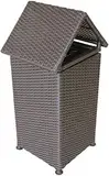 ZQDMYT Kunststoff-Mülleimer, Rattan, großer Müllpark, Gemeinschaftseigentum, Garten, Hotel, großer kreativer Mülleimer, braun