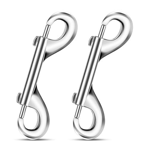 Qianyu Doppelendige Bolzenschnapp-Haken, silberfarbene Zinklegierung, Metall, robuste Clips, Heimtierzubehör zum Verbinden von Hundeleine, Halsband, Wassereimer, Schlüsselanhänger, Bauernhof, Pferde,