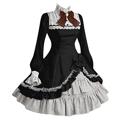 Damen Altmodische Kleider Ballkleider Karneval Kleider Gothic Kleid Vintage Kleidung Große Größen Mittelalter Gothic Kleid Partykleid Festlich Cosplay Historisches Renaissance Vintage Kleider Kleidung