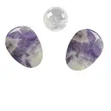 Lapis Vitalis Augensteine Set Amethystquarz - Hochwertige violette Edelsteine - Stein-Set für Behandlungen & Massage - Edelsteine Set inklusive Massagekugel aus Bergkristall & Anleitung