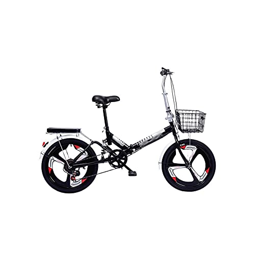 AJIRALTON Fahrräder 20 Zoll 6-Gang-Faltrad Damen Erwachsene Ultraleicht Variable Geschwindigkeit Tragbares Leichtes Erwachsenenfahrrad Für Männer/Black/Size