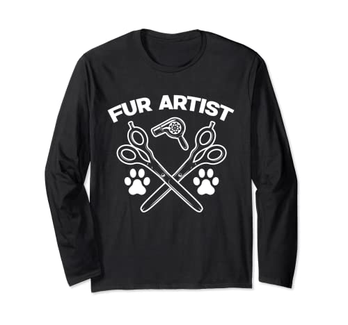 Lustiger Fellpfleger für Hunde, Fellpflege, Tierfrisur Langarmshirt