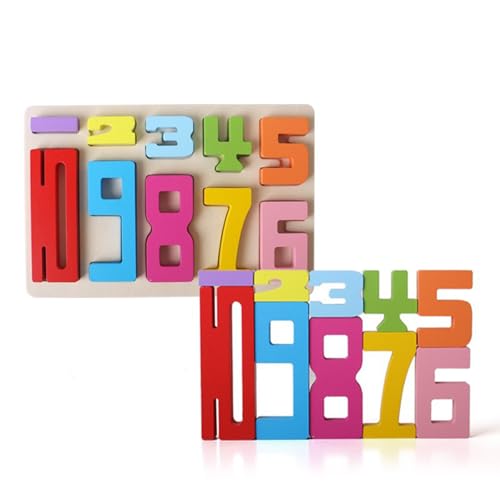 Blister Type Wooden Stacking Building Blocks for 3+ Years Old Kids 1-10 Number Game Balance Competition Toy, Gift for Boys Girls 10 PCS