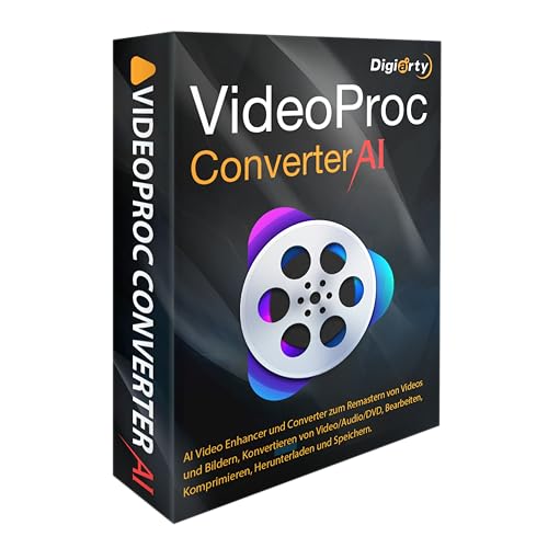 Digiarty VideoProc Converter AI | Windows | 1 Gerät | 1 Jahr | Video-Konverter, Kompressor, Downloader, Recorder | Aktivierungscode per E-Mail