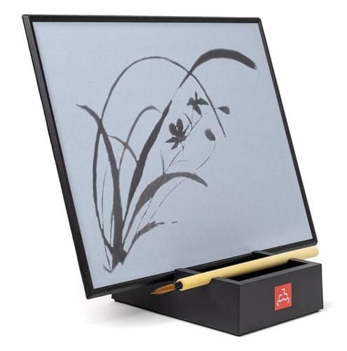Buddha Board | Original Buddha-Brett 30x24x0,6 | Hochsaugfähige Oberfläche | Inklusive Tafel/Tafel, wasserfester Unterlage und Bambusbürste