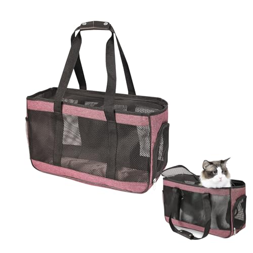 Transporttasche Haustiere, Haustiere Transportbox, Transporttasche für Katze Hund, Tragetasche für Haustiere, Tragbar Faltbar Haustiere Reisetasche, für Welpen Katzen Hunde Haustiere (Rosa)