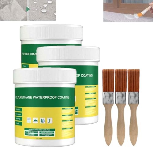 2024 New Invisible Waterproof Agent Set, Upgrade Super Strong Waterproof Invisible Paint + Brush, Transparent Waterproof Coating Agent, Upgrade Invisible Waterproof Agent (3Set)