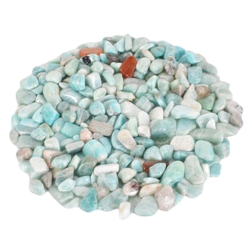 Colexy 100g Trommelsteine Mini Edelsteine Chips Heilsteine Kristall Steine Vase Füller Aquariumsand Blumentopf Deko Sand Steine für Sukkulenten Terrarium DIY Schmuckherstellung (Aquamarin)