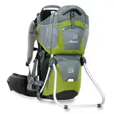 Dacony Kraxe Kindertrage, inklusive einem Paar Fußstützen mit Fersenarretierung, für das Tragen auf dem Rücken- Kindertragerucksack mit Rahmen- bis 25 kg- geeignet für alle Körpergrößen (Lime Green)