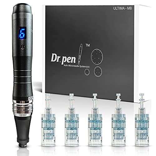 Dr.pen Ultima M8 Original Microneedling Pen Professional Kit - Wireless Derma Pen Professional - Best Skin Care Tool Kit for Face, Neck, Body - Microneedle Pen 5 Cartridges