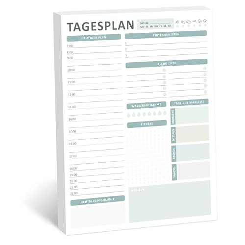 BIROYAL A4 Tagesplaner Block ohne festes Datum, 50 Seiten To Do Liste Block, Daily Planner, Home Office Gadgets, Büro Organisation, Tagesplaner Routine mit Übersicht&Habit-Tracker