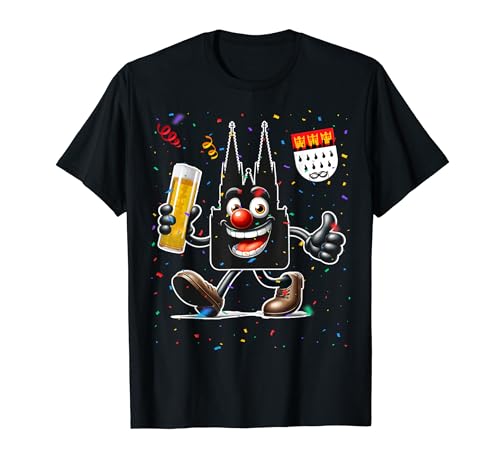 Kölner Dom Kölsch Kölle Alaaf Konfetti Karneval Fashingumzug T-Shirt