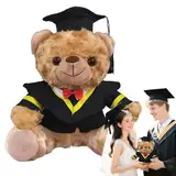 Huehkir Abschluss Plüschtier - Class Of 2025 Kuscheltier Geschenk | Bär Plüsch Mit Lichterkette Für Studenten Und Schüler Abschlussklasse 2025