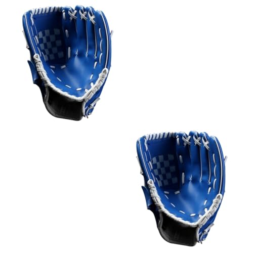 BCOATH 2 STK Softball-Handschuhe Weicher Ball Fausthandschuhe Für Baseball-außenfeldspieler Baseball-infielder-handschuh Baseballhandschuh Für Kleinkinder Schlaghandschuhe Für Kinder Blue