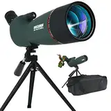 25-75x70 HD Spektiv Sportschützen mit Stativ- und Smartphone-Adapter, Zoom Bak4 Prism FMC Lens 45-Grad-abgewinkelte Teleskop für Vogelbeobachtung Wildlife Scenery Jagd Wildtiere Stargazing (GREENB)